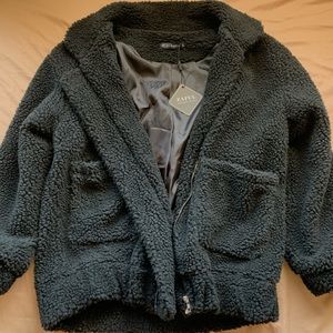 NWT Black Teddy Coat